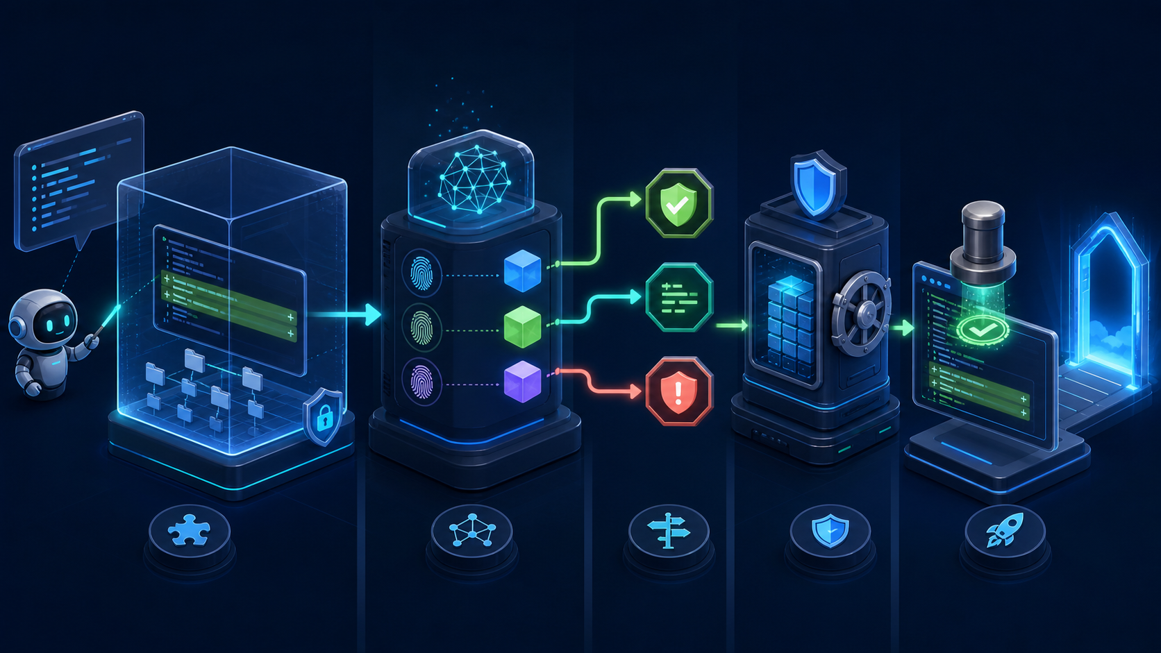 isolated worktree、state確認、typed action、checkpoint、fresh certificationを通るpatch admission workflow